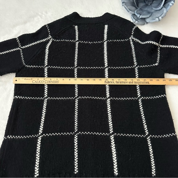 ANINE BING Kurt Cardigan Black & White Plaid Large - Picture 13 of 16